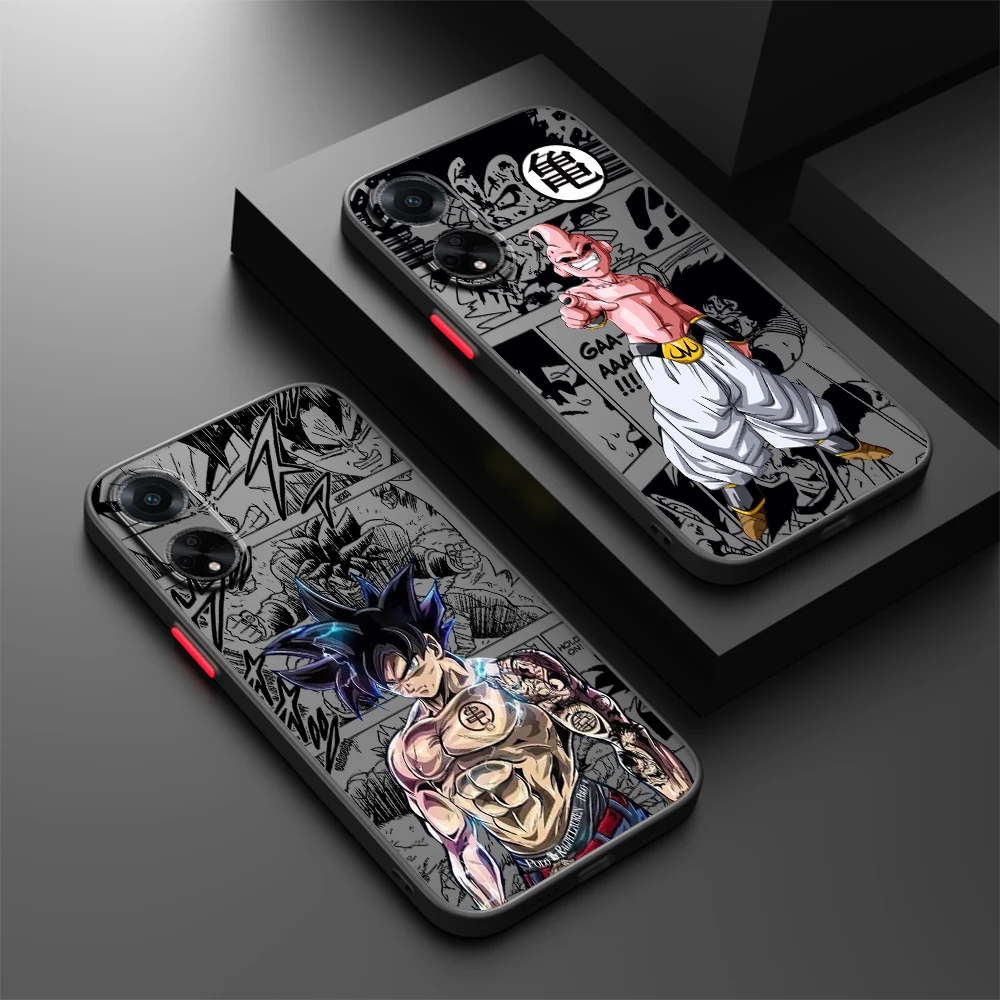 D-Dragon Ball Cartoon Cool Frosted Translucent For OPPO X5 X3 A54S A5 A94 A16 A53S A57 A74 A72 A96 A98 A78 5G Soft Phone Case