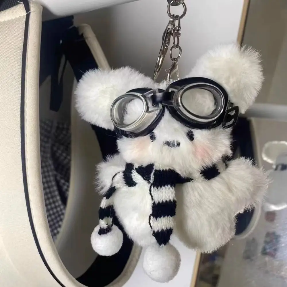 

Goggles Pilot Bear Keychain Bear Pilot Pendants For Women Bags Plush Bear Bear Doll Bag Keychain Pendant Couple Keyrings Gifts