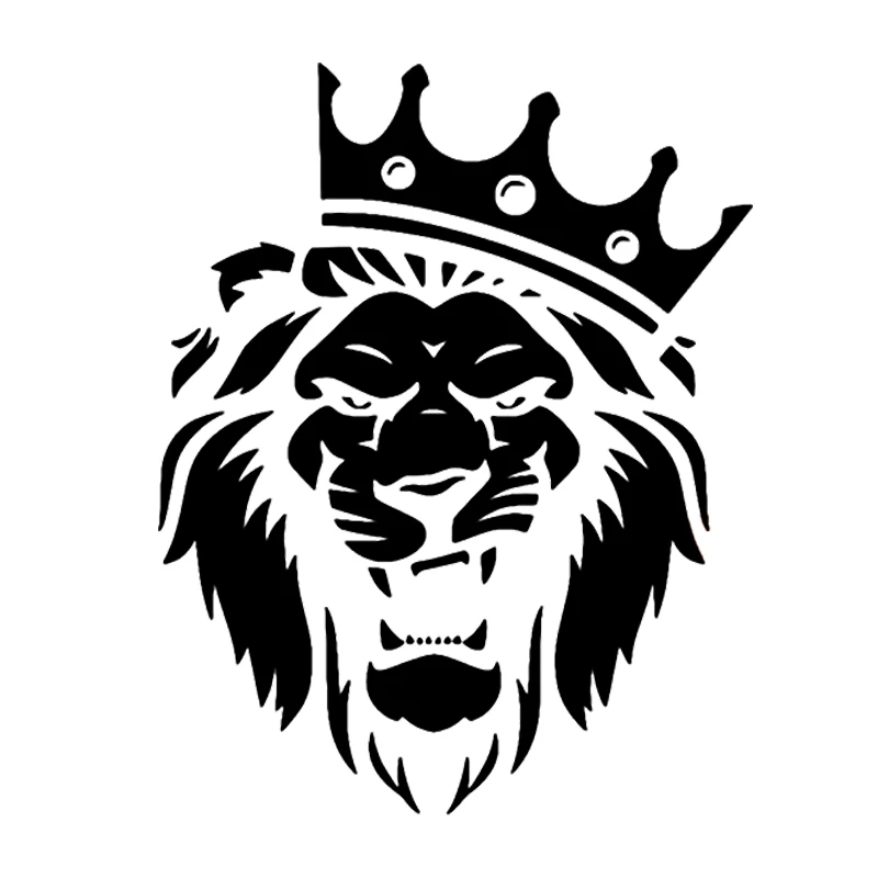 Interesting Lion with Crown Car Stickers Motorcycle Vinyl Decal Waterproof Windshield Auto Accessories #S90037