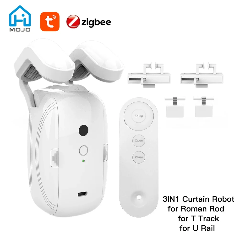 

Tuya Zigbee T U I Track Roman Rod Smart Curtain Motor Electric Automatic Curtain Robot APP Voice Control Alexa Google Home Alice