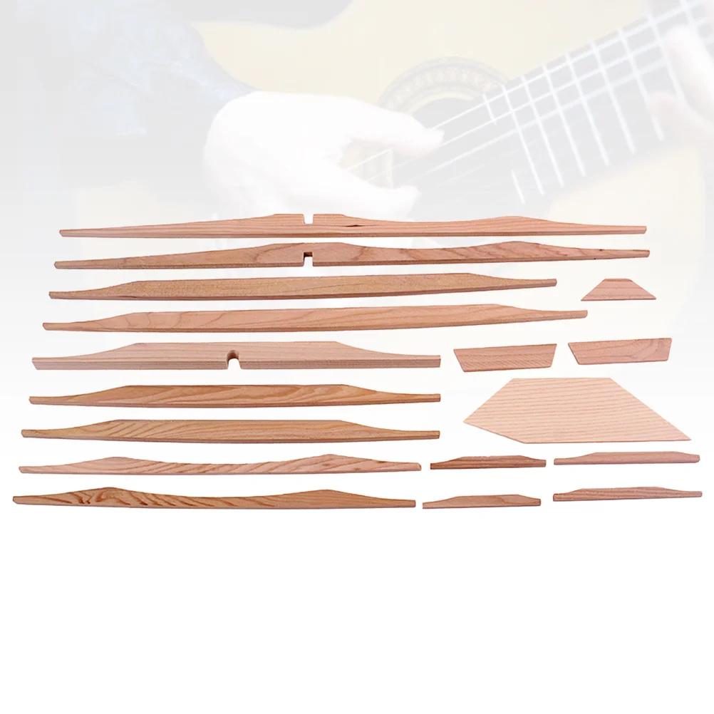

17Pcs Spruce Brace Wood Kit 41 Inch Acoustic Guitar DIY Luthier Parts Smooth Surface Guitar Repair Material