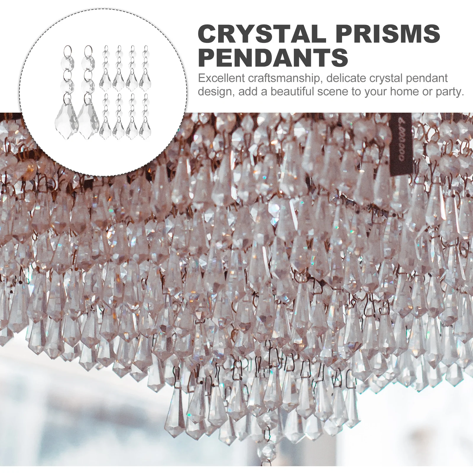 10 قطعة المعلقات المنشور الكريستال شفافة الزخرفية الثريا قلادة ديكور الإضاءة المنزل حفلة هدية البريق معلقة