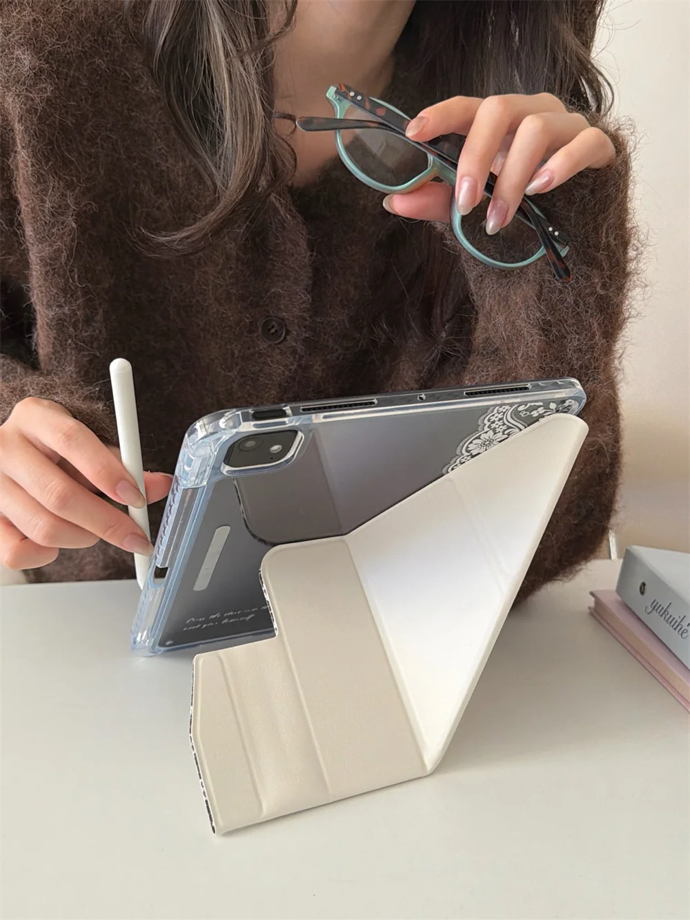 Moda pizzo pulito per iPad Pro 2024 11 13 pollici Air 4 5 6 7 11 pollici iPad 7 8 9 10.2 iPad 10th 11th Air 3 10.5 iPad 5 6 mini custodia