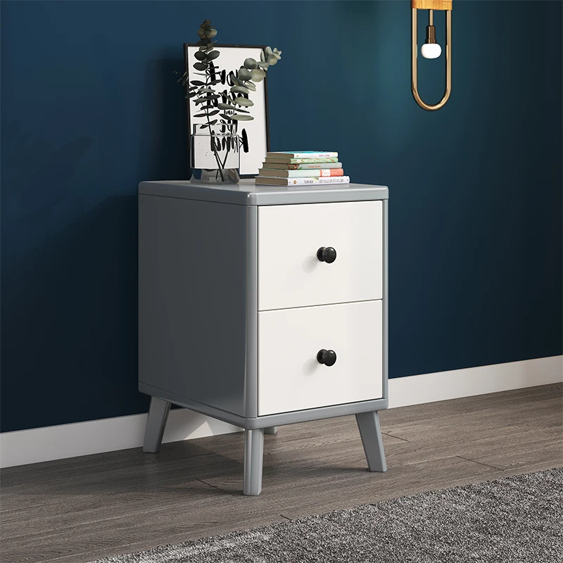 Solid wood simple modern ultra-narrow simple storage bedroom bedside small cabinet