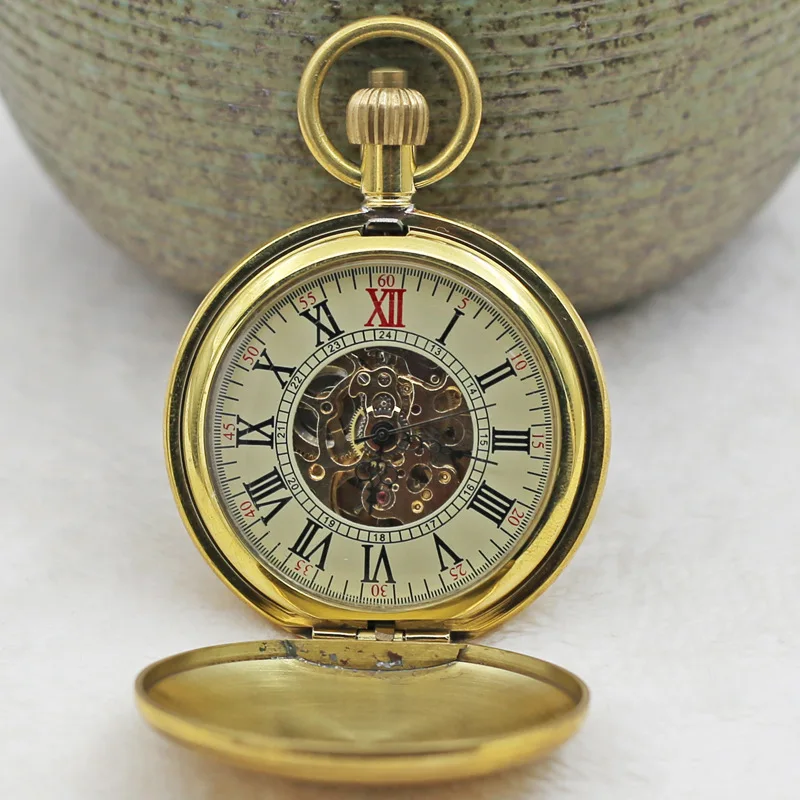 Automatic Mechanical Pocket Watch Dragon Totem Retro Flip Men and Women Necklace Watch Automatic Clockwork Pocket Watch Amazon C