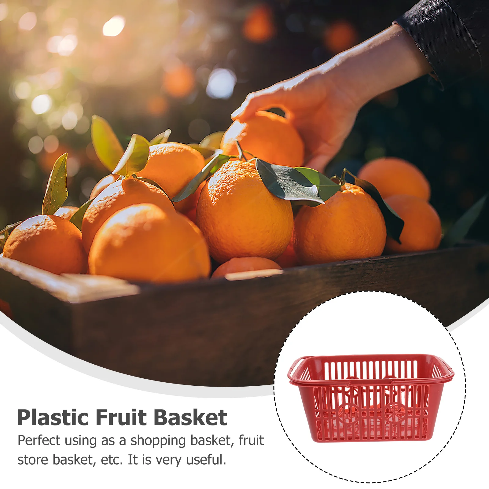

8Pcs Plastic Fruit Basket with Strong Bearing Capacity Corrosion Resistant Storage Basket for Strawberries Grapes Oranges