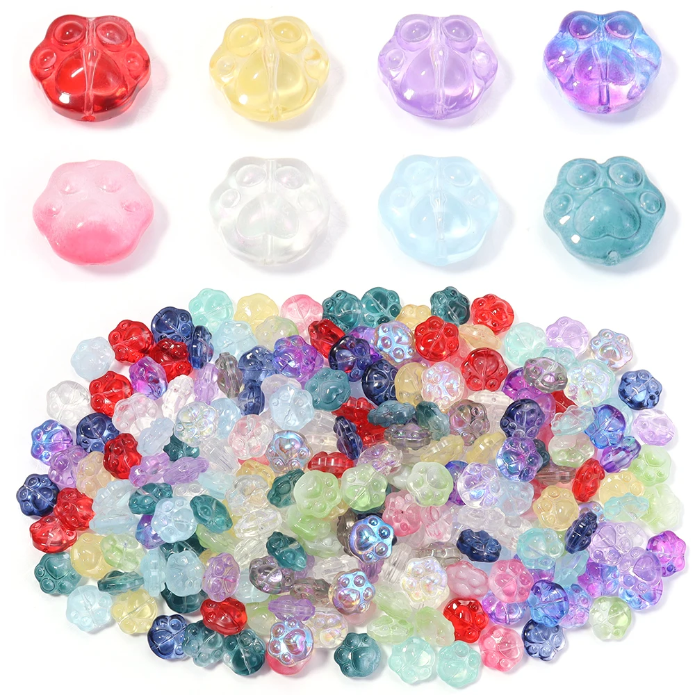 20pcs 15x14mm Bärenklaue Form Lampwork Perlen Farbe Transparentes Glas Lose Spacer Perlen für DIY Schmuck Herstellung Armband Ohrringe