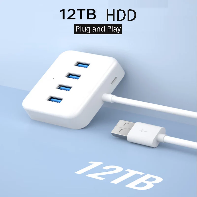 

High-Speed 4-Port USB 3.0 Hub with Type-C Charging Adapter Cable Splitter for USB Disk HDD Writer Mouse Keyboard Extend Dock