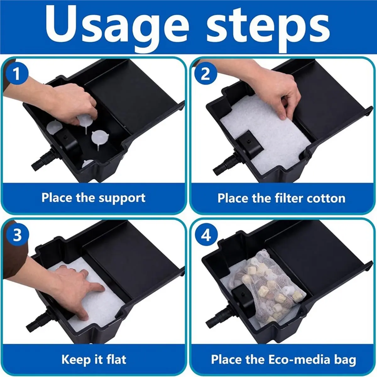17 Pcs Pond Waterfall Spillway Filter Media, 8 Inch Waterfall Box Filter Pad, Reusable Pond Filter Replacement Mat
