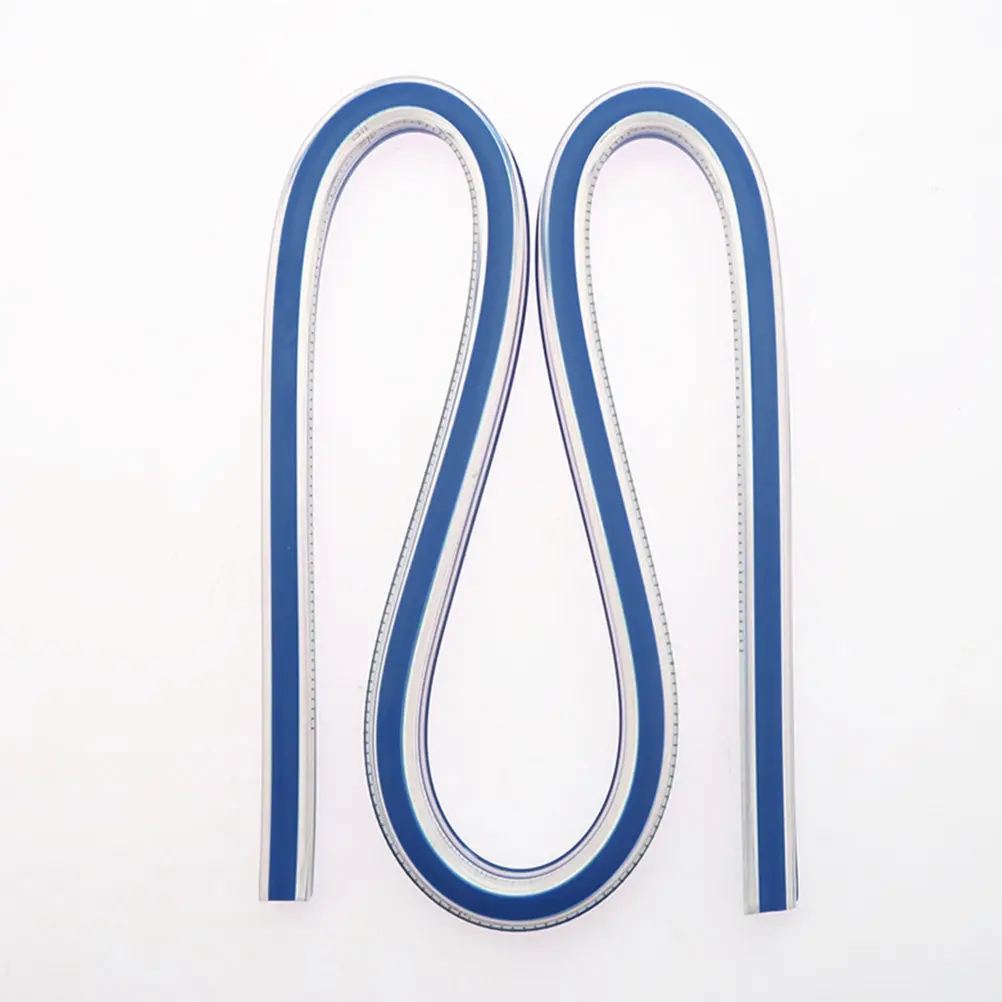 

2Pcs Flexible Curve Ruler Soft Rubber Metal Bendable Sewing Ruler for Drawing Curves in Fashion Art Drafting