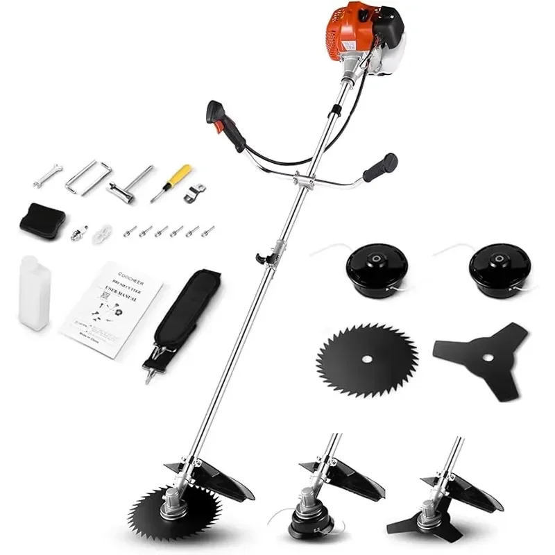 Industrial 4-Stroke and 2-Stroke Petrol String Trimmer for Multi-Purpose Lawn Mower Brush Cutter with Stainless Steel Blade