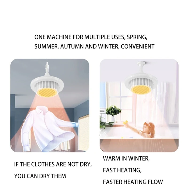 620W High-Power Warm Air Lamp,Bathroom Heater Household Ptc Ceramic Heating Bathroom Shower Constant Temperature Heater