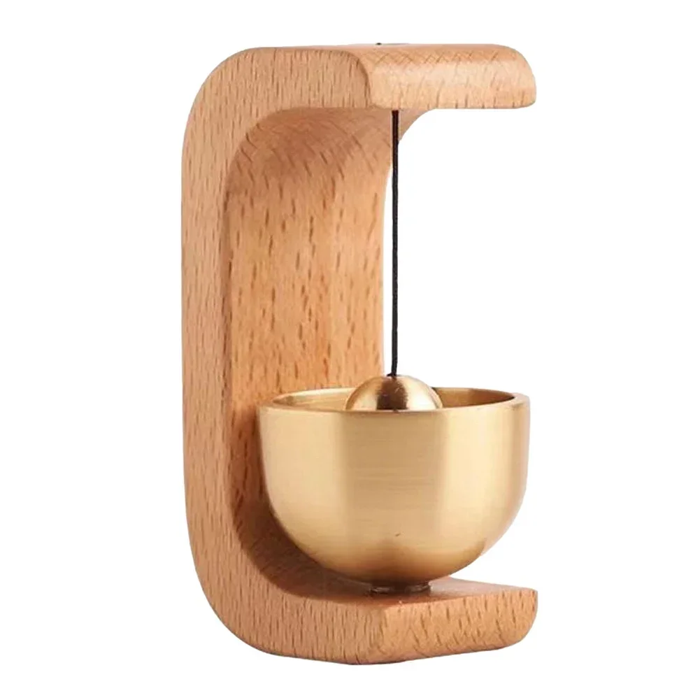 Drewniany dzwonek do drzwi Drewno bukowe Magnetyczny dekoracyjny głośny dzwonek do drzwi Ozdoba wewnętrzna 4,5 * 3,5 * 7 cm Dzwonek do drzwi