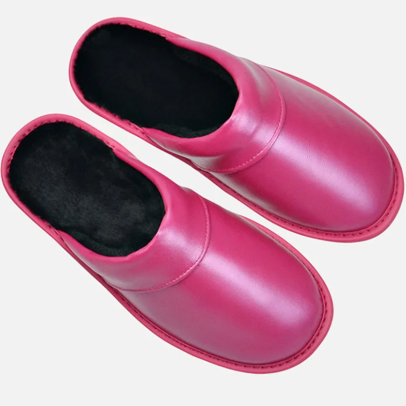 Genuine Cow Leather Linen Slippers Homes In Indoor Cotton Slippers Spring Autumn Men Women Elderly Non-slip Casual Single Shoe