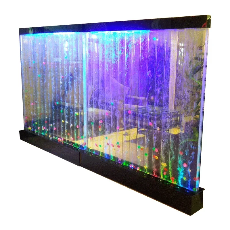 

For Water Curtain Wall Water Wall Bubble Large Acrylic Screen and Partition Hallway Fish Tank Living Room Aquarium