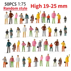 50Pcs 1:75 Model Miniature Figures Model Scale 19-25mm Painted Scenes Modelling People Assorted Poses Random Scale Passenger
