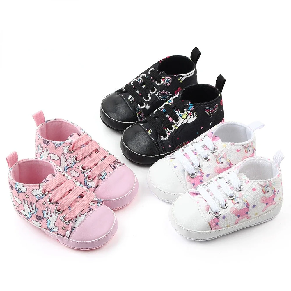 

Unicorn Canvas Shoes Newborn Baby Birth Anti-slip Shoes for Baby 0 To 18 Months Classic Sneaker Kids Walking Shoes