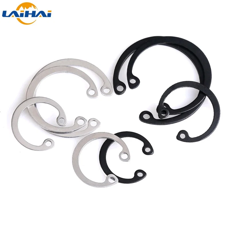 

10/25/50pcs M8 to M30 GB893 304 Stainless Steel Black 65mn Manganese C Type Internal Circlip Retaining Clip Snap Ring for Hole