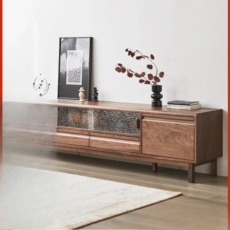 

Black walnut TV cabinet All solid wood modern simple TV cabinet
