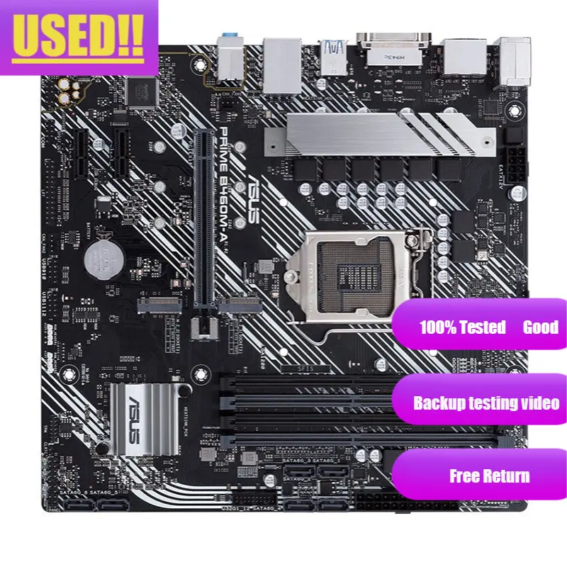 

ASUS motherboard PRIME B460M-A LGA1200 supports AURA SYNC RGB headers, dual M.2, DDR4 2933MHz