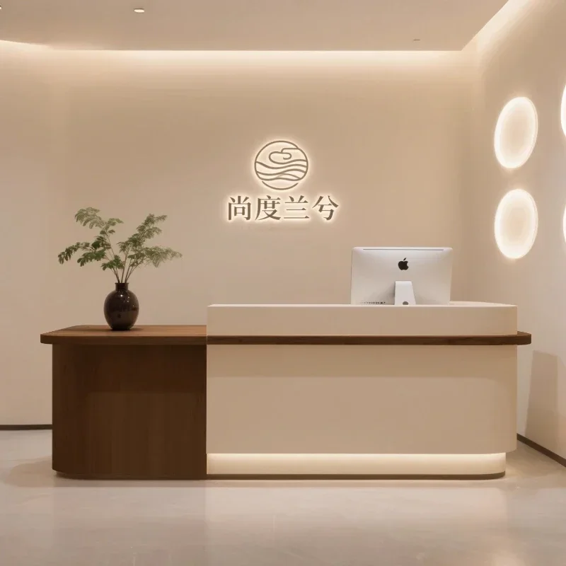 تصميم أمامي Mostrador De Tienda أثاث منزلي فاخر تعزيز مكاتب الاستقبال خدمة الجودة مكاتب تقف العملاء #1