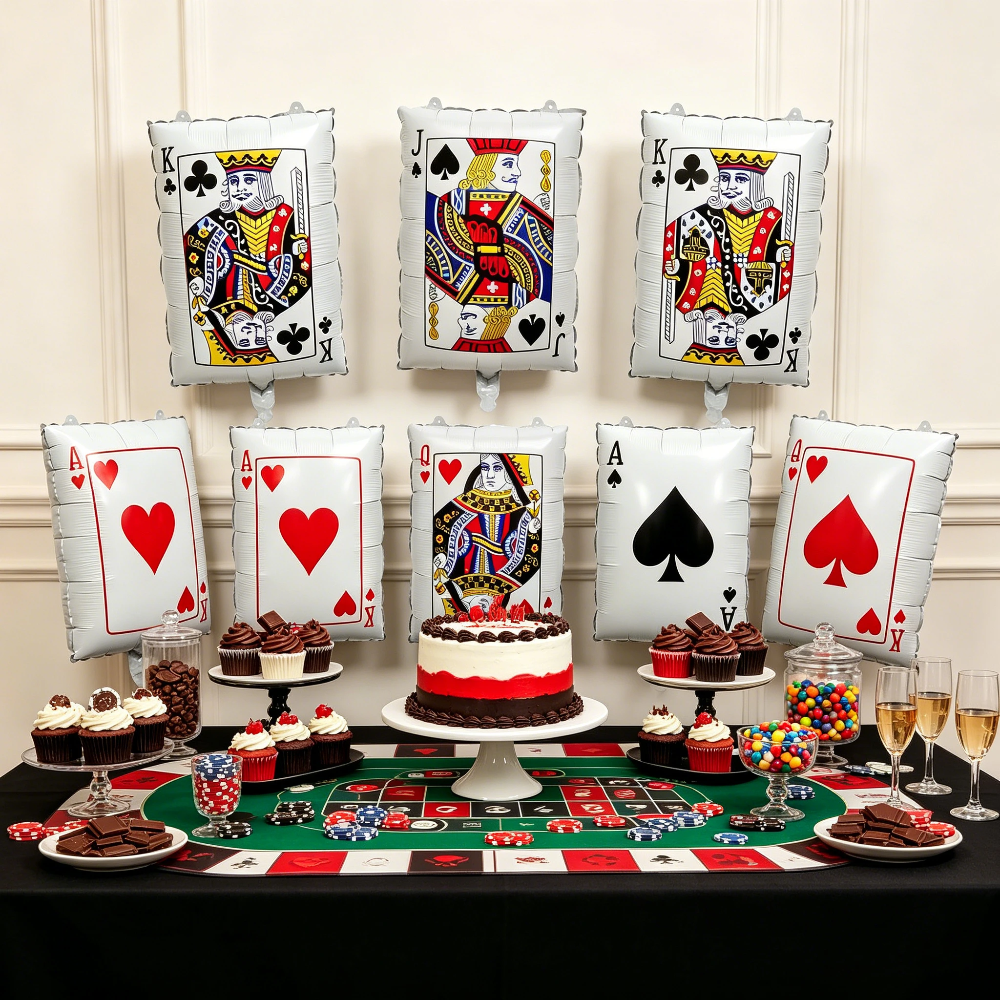 Playing Card Shaped Foil Balloon Set, for Casino Night, Game Night, Poker Tournament & Adult Themed Party Decor, Pack of 6 view 4