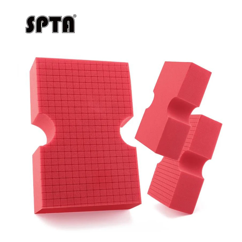 SPTA 3 Pack Big Red Sponge Cross Cut Car Wash Sponge Easy Grip Auto Cleaning Foam