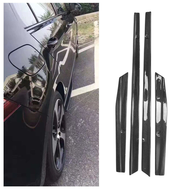 R Style Rear Carbon Fiber Side Skirts 4PCS For 2013 2014 2015 Golf 7 GTI MK7 GTI Rear Carbon Fiber Car Bumpers Side Skirts