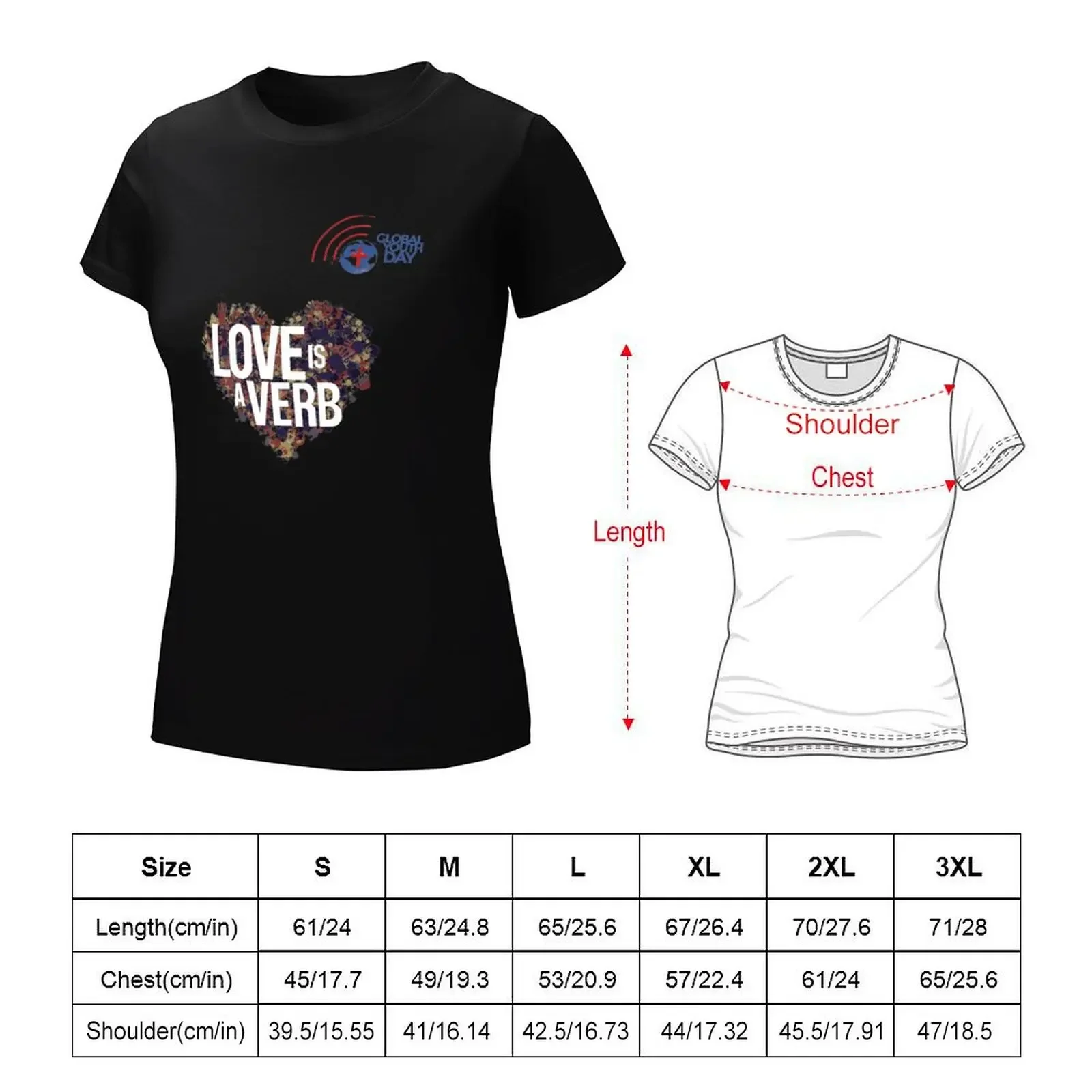 Copy of Global Youth Day 2023-Love is a Verb GYD 23 2023 GYD T-shirt summer tops hippie clothes t-shirts for Women cotton