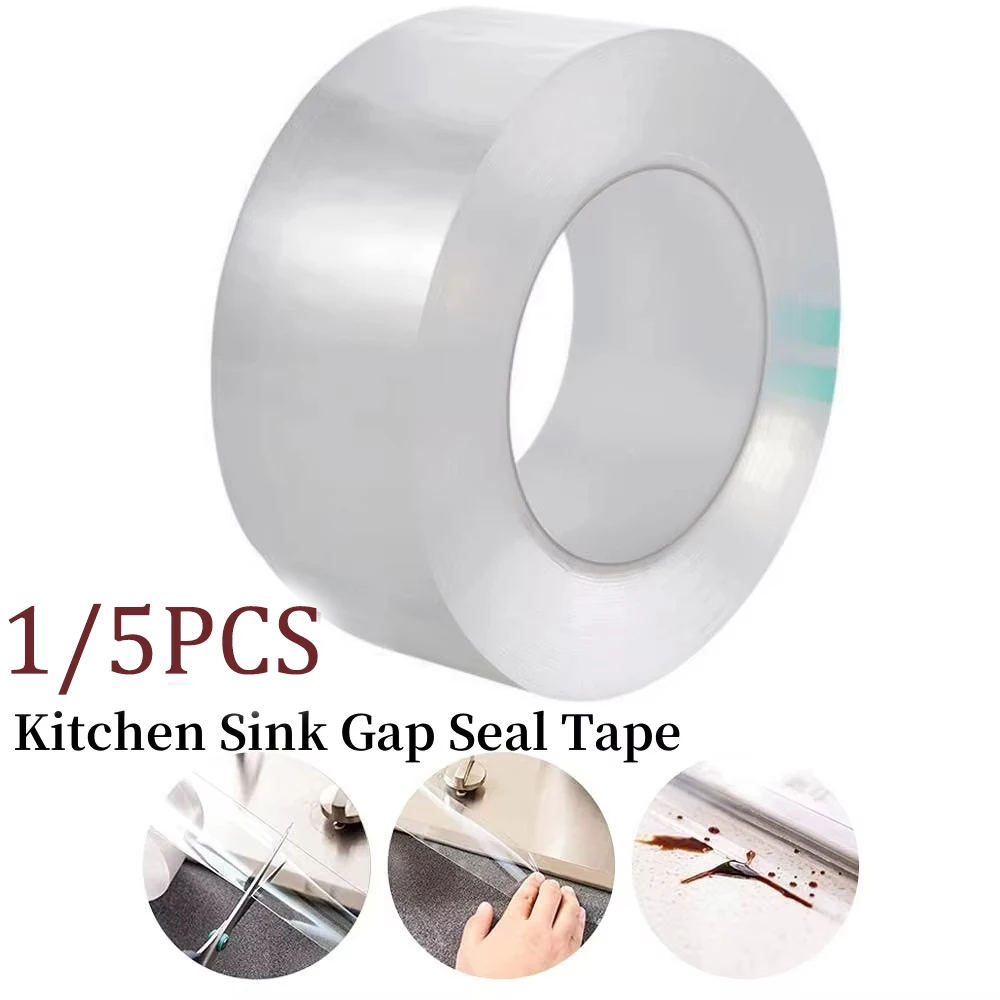 

1/2/3/5 шт. 5 м кухонная водонепроницаемая самоклеящаяся лента акриловая прозрачная устойчивая к плесени лента для раковины для ванной комнаты кухонные зазоры