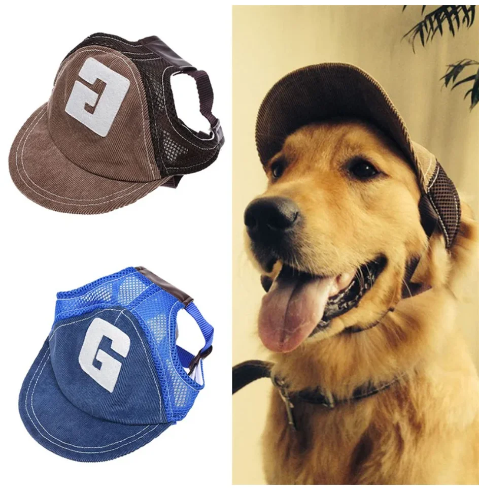 

Dog Hat Dog Sunscreen Hat Baseball Cap Outdoor Sports Hat with Ear Holes Adjustable Pet Hat for Small and Medium Dog Large Dogs