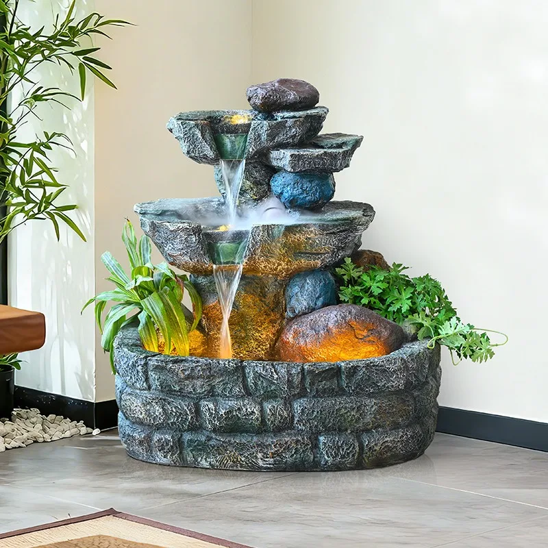 Outdoor Fountains  Circulating Rockery and Flowing Water Landscapes for Garden Courtyard Decoration  and Landscape Ornaments