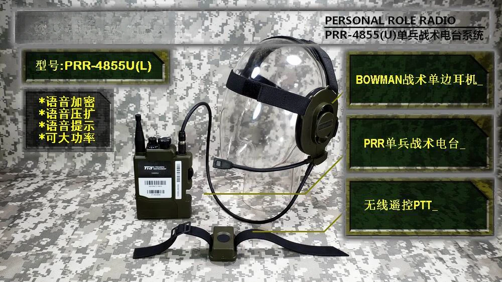 TRI PRR H4855U (L) LEMO 5-pin interface single pass British PRC343 tactical radio interphone