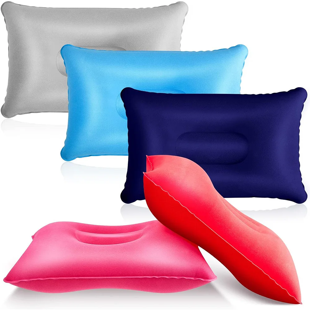 1 Pack Inflatable Pillow, Squared Ultralight Camping Travel Pillow Desk Rest Neck Support for Hiking Backpacking Office