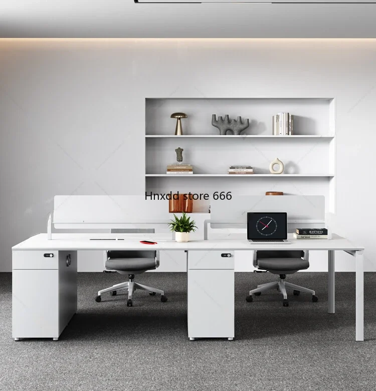 Staff office desk and chair combination is simple and modern