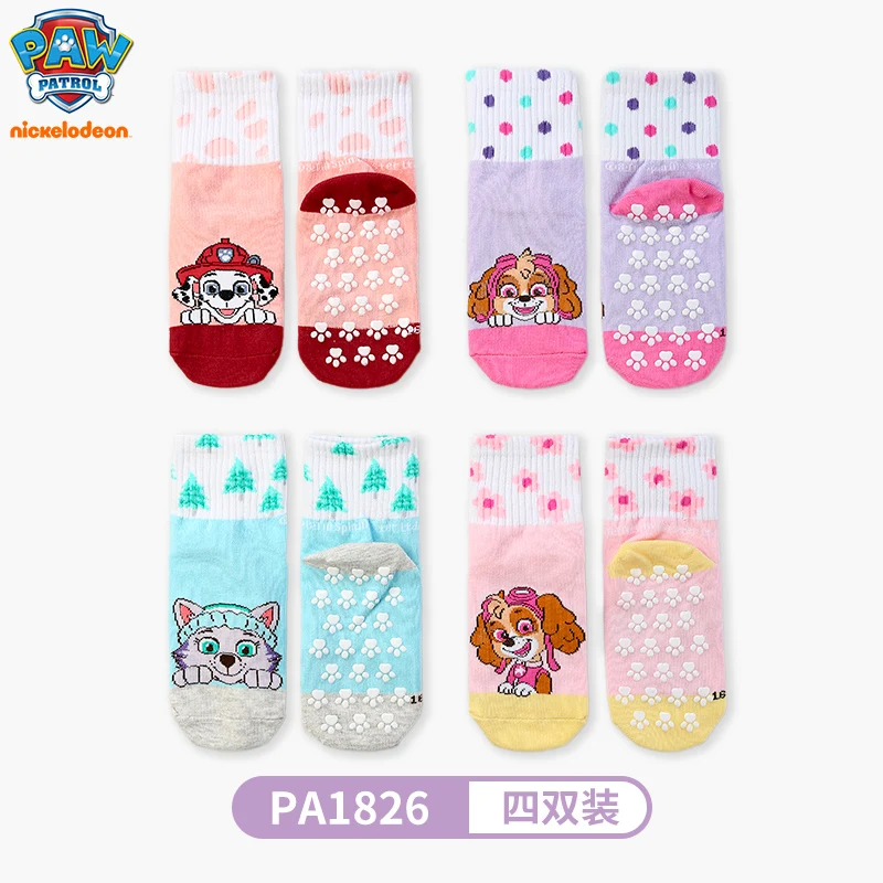 100% Genuine Paw Patrol Girl's Floor Socks Spring Autumn Cotton Socks Baby Children's Indoor Playground Anti slip Walking Socks