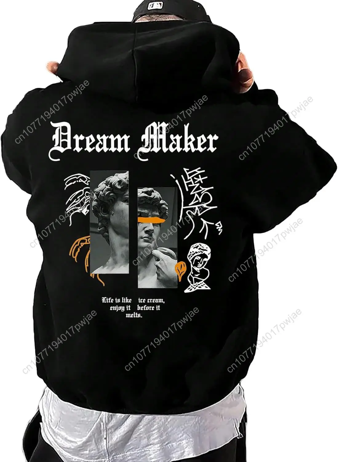 

Men's Oversized Graphic Hoodies Cool Designer Thermal Sweatshirt Anime Trendy Hoodies 2025