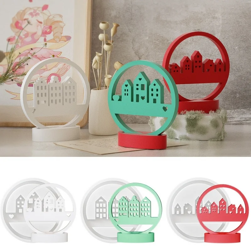 Circle House Castle Large Hanging Silicone Mold DIY Plaster Hut Ornament Resin Mold Home Decoration