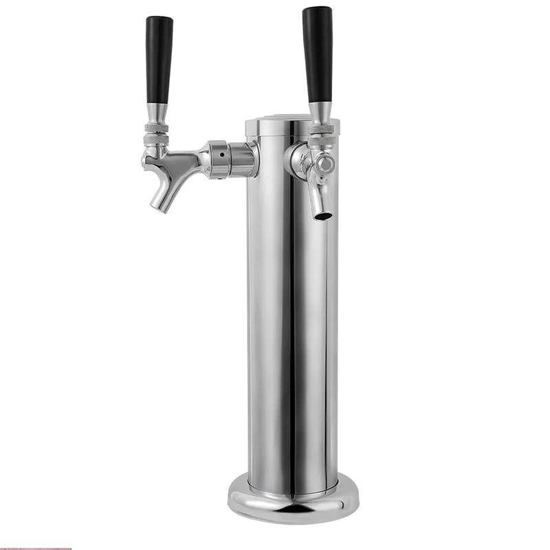 Kegerator Tower Dual Faucet Beer Tower Draft Beer Tap Dispenser For Bar Home Brewing