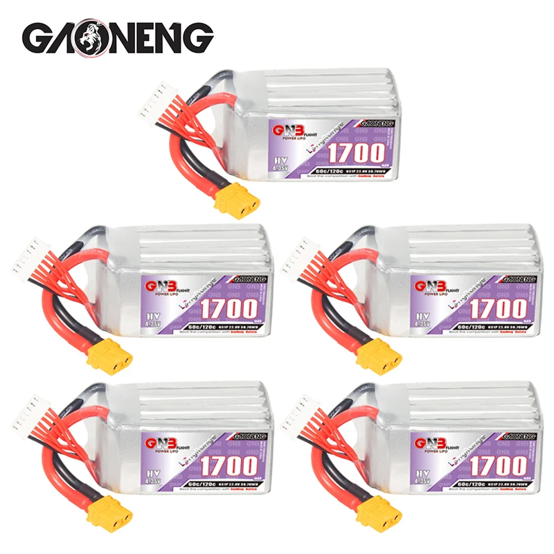 GNB 6S 1700mAh 22.8V 60C/120C Rechargeable Lipo Battery With XT60 Plug Softcase For RC Car Truck Buggy FPV Drones RC Plane Parts