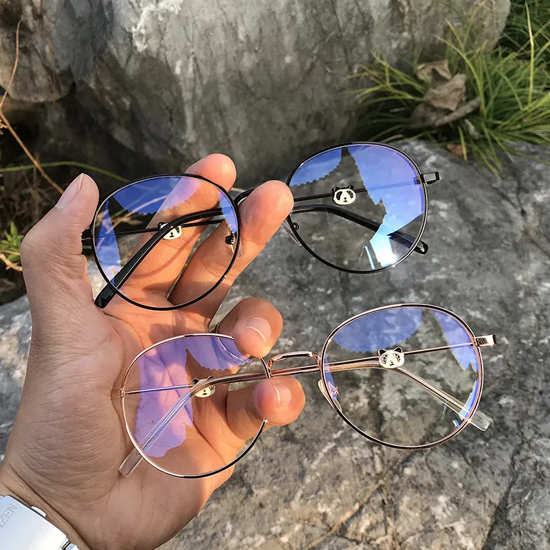 Myopia Glasses Luxury Brand Design Panda Oversized Boy Girl For Teenages Hign Clear Lens Degree 0 Anti Blue -0.5 -1.5 -2.0 -4.0