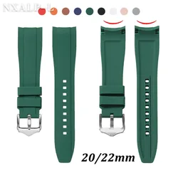 Soft Silicone Strap for Seiko for Citize Curved End Watch Band for Omega for Swatch for Rolex Men Women Sport Bracelet 20mm 22mm
