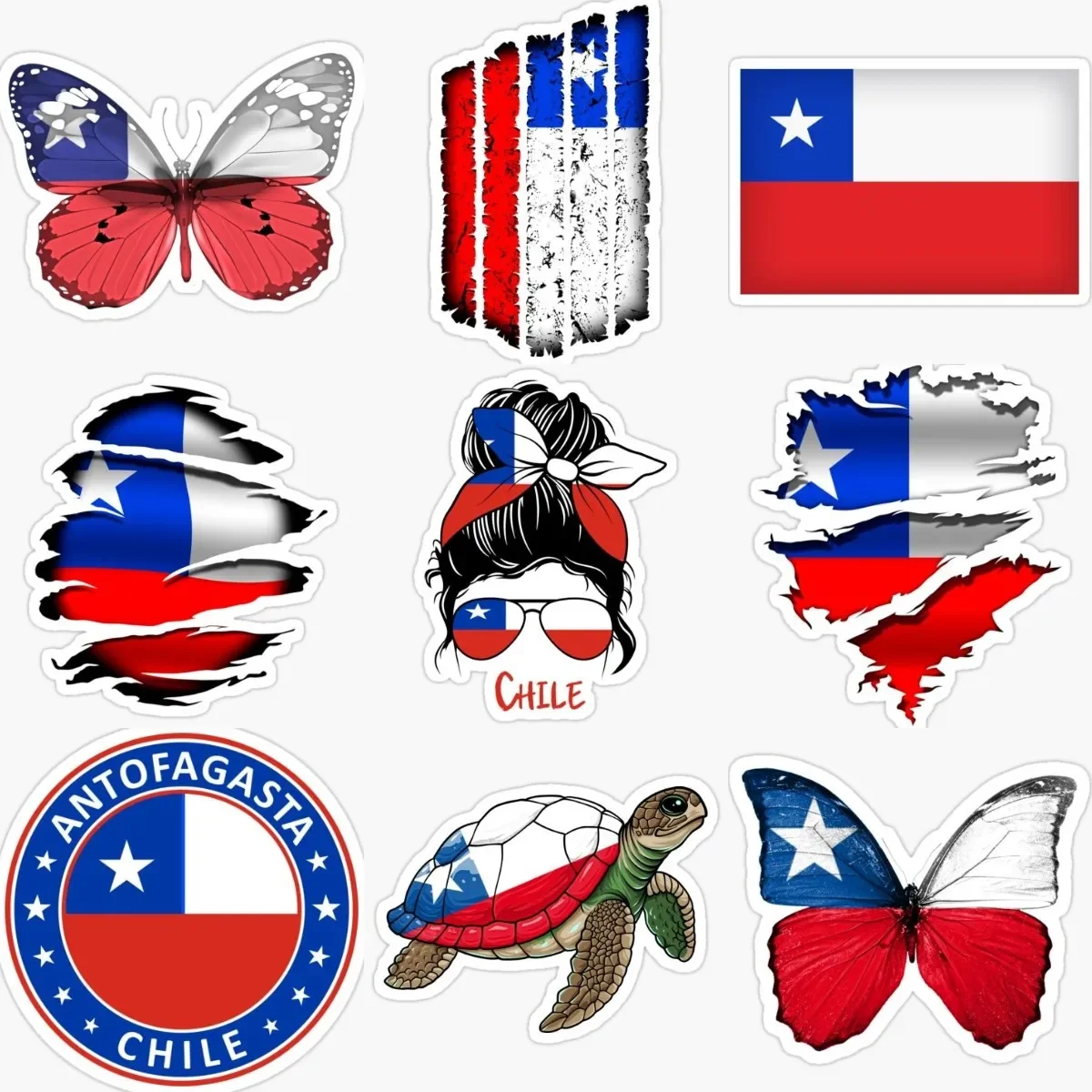 

Chile Flag Badge Creative PVC Sticker for Decorate Motorcycle Camper Van Bicycle Laptop Wall Room Fridge Table Decal Accessories