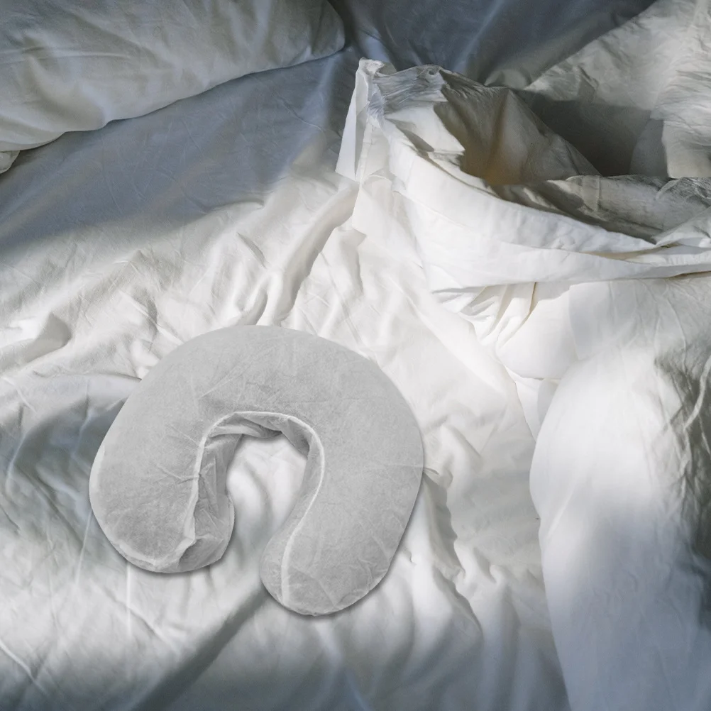 

50Pcs Breathable Non-Woven Pillowcase Disposable U Shaped Headrest Covers for Salon Spa Outdoor Use One Size Fits Most