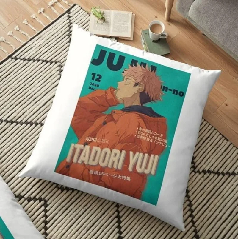 Anime Cutie ITADORI Yuji Green pillowcase Merch for Anime Lovers