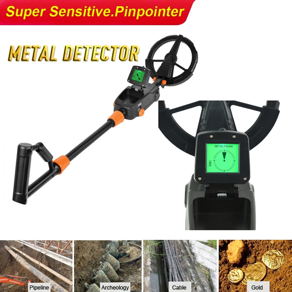 Underground Metal Detector Adjustable Gold Silver Jewelry Treasure W/ LCD Display Waterproof Search Metal Seeker Tool MD1008A