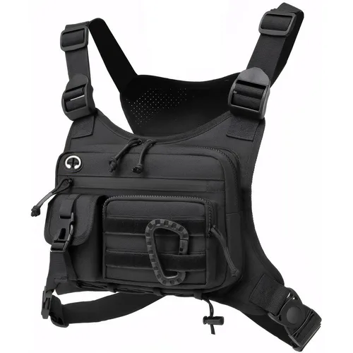 Bolsa de pecho táctica para exteriores, chaleco para hombre EDC, paquete de pecho antirrobo impermeable para bolsas de ciclismo, bolsa de pecho frontal para correr