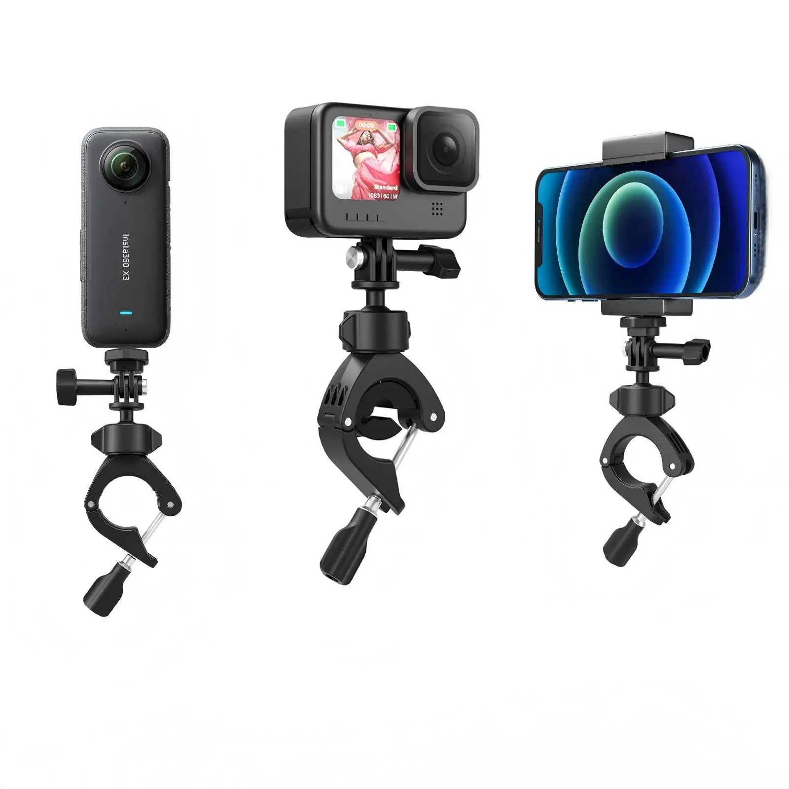 

TELESIN Cycling Motorcycle Clip 360° Super Clamp 1/4" Hole Bracket For GoPro DJI OSMO Action Insta360 Action Camera Accessories