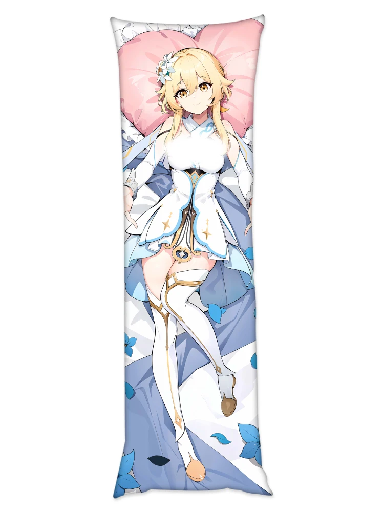 غطاء وسادة أنيمي بتأثير Lumine Genshin ، جسم معانقة على الوجهين ، Dakimakura ، غطاء وسادة ، فتاة ، تأثيري ، ديكور منزلي ، هدية