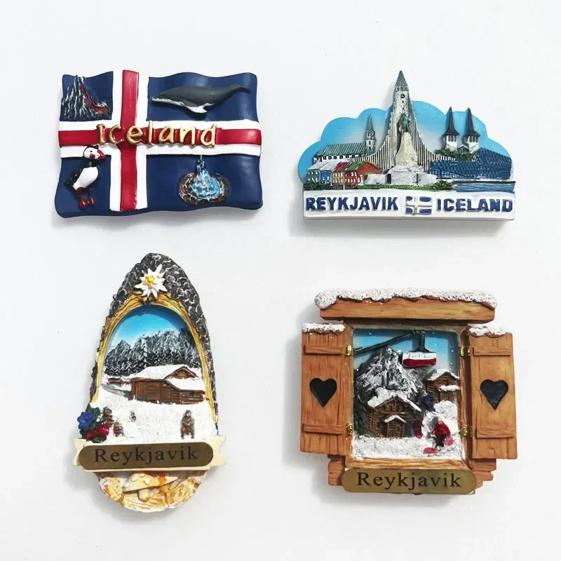 Iceland Travelling Fridge Magnets National Flag Reykjavik  Tourism Souvenirs Fridge Stickers Home Decor Wedding Gifts